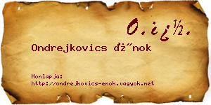 Ondrejkovics Énok névjegykártya